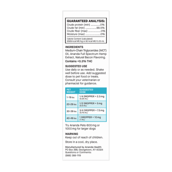 Ananda Pets Tincture - Bacon